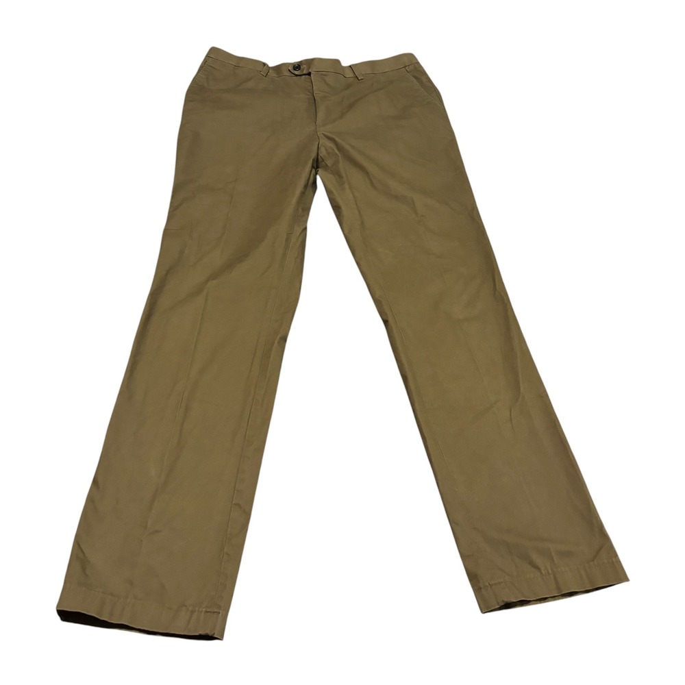 Spier & Mackay Mens Slim Fit Trousers Olive Khaki 100% Cotton Size 35x33 K8333-8